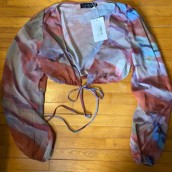 Inthestyle Yasmin Devonport Abstract print Plunge top - Picture 4 of 5